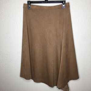 Nic + Zoe Faux Suede Asymmetrical Skirt S